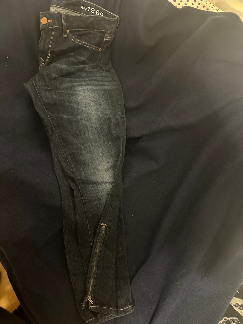 GAP Black/Dark Blue Women's Skinny Jeans with Ankle Zips